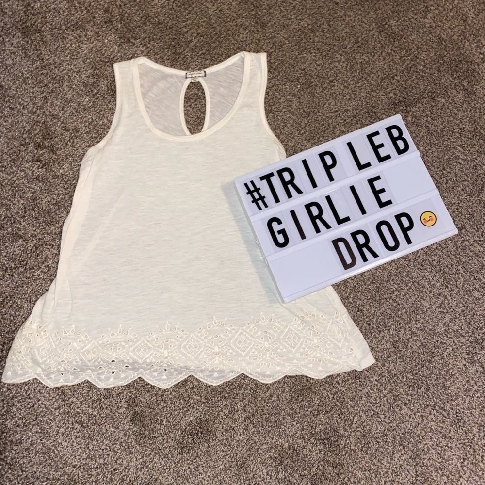Ivory Keyhole Back Tank